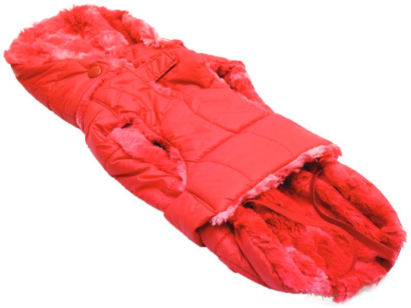 Fashion Dog - Cappotto trapuntato con cappuccio rimovibile completamente foderato in eco pelliccia